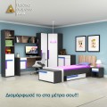 Κομότα Ντουλάπι Alex 84x36x87εκ Γραφίτης-Λευκό